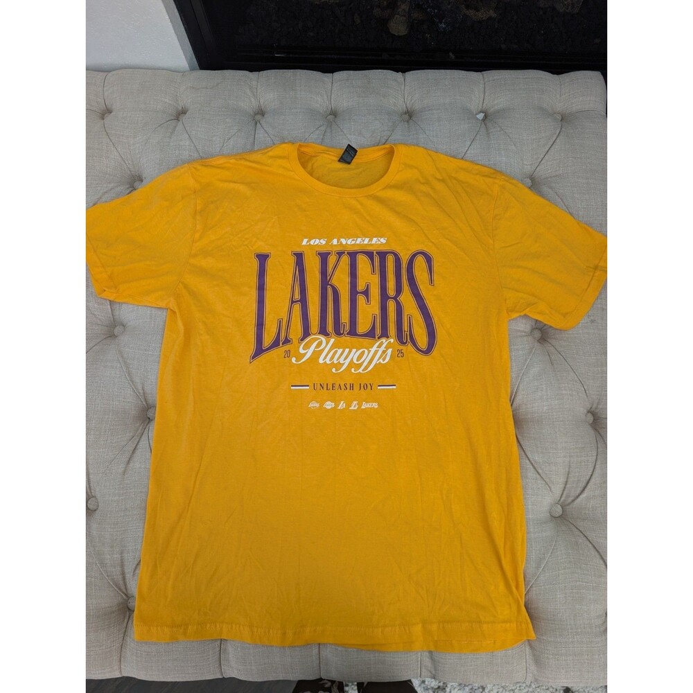 Official Los Angeles Lakers 2025 NBA Playoffs T-Shirt Gold NBA XL - Unleash Joy